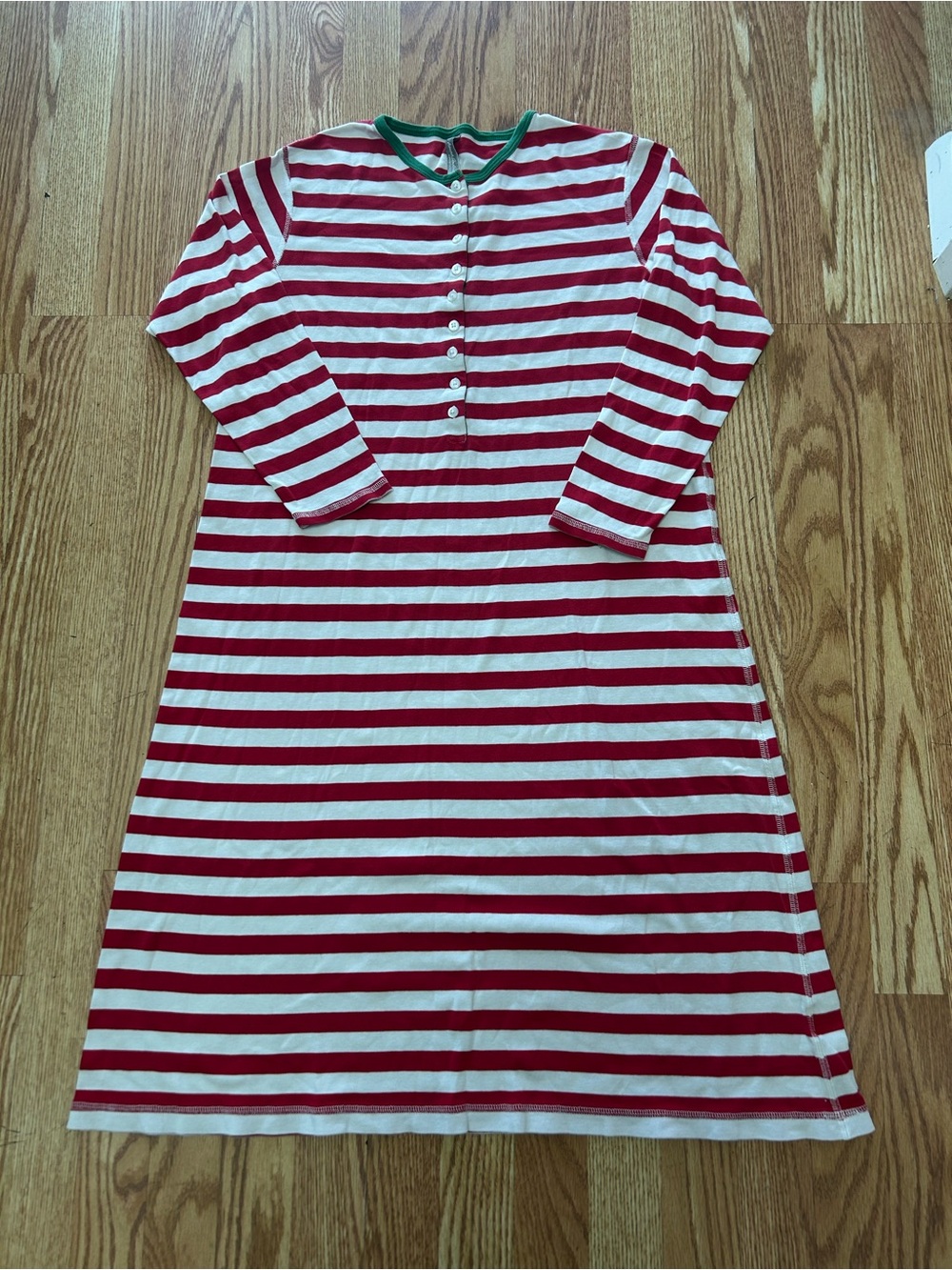 Hanna Andersson Women’s Striped Long Sleeve Nightgown Nightshirt Size XS